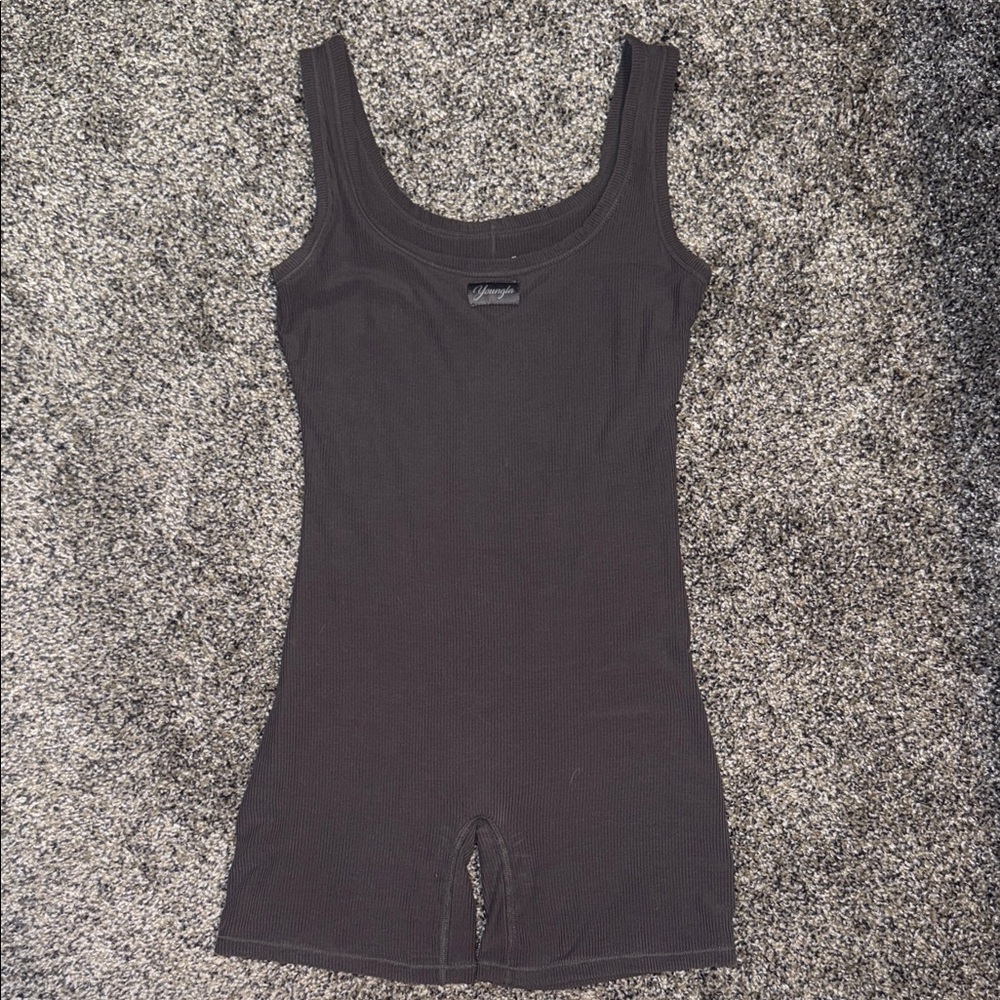 YoungLA Cotton Rib Onesie Gray